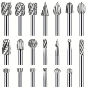 20pcs High Speed Steel Carving Knife Bit Set - Perfect for DIY Woodworking, Carving, and Drilling - Includes 1u002F8'' (3mm) Rotary Tool Accessories