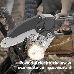 6-Inch Dual-Battery Mini Electric Chainsaw - Cordless Handheld Power Tool For Efficient Wood Cutting, Pruning, And Trimming Tasks With Compact Design And Lightweight Construction