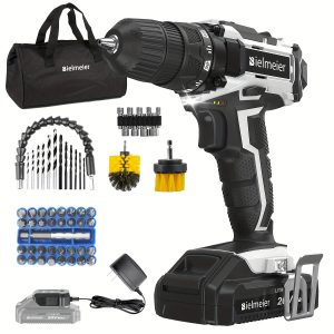 20V MAX Cordless Drill Set, 285 In-lb Torque, 2 Variable Speed, 64+1 Position, 3u002F8