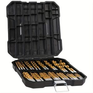 99pcsu002Fset Professional HSS Titanium Drill Bit Set with Storage Box - Ideal for Wood, Plastic, Metal, and Copper Alloy - High-Speed and Multi-Functional Electric Tool Accessories