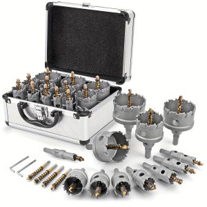 Carbide Hole Saw Kit For Metal - 16Pcs TCT 5u002F8