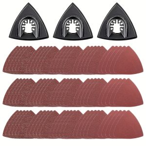 78pcs Sanding Kit Oscillating Tool Sanding Triangular Finger Pads Kits, Oscillating Multi Tool Sandpaper Oscillating Saw Blades Fit Dewalt Ryobi Milwaukee Rockwell Fein Makita