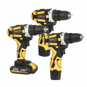 Two-speed household cordless lithium battery drill with power display charging screwdriver pistol drill multi-function power tool