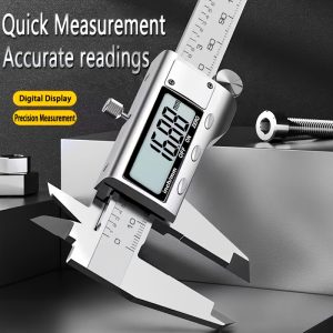 HENGDA Digital Caliper Stainless Steel Precision Measuring Tool with LCD Display, Battery Powered, High Accuracy, Electronic Vernier Calipers for Household & Professional Use